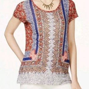 LUCKY BRAND floral scarf design top
